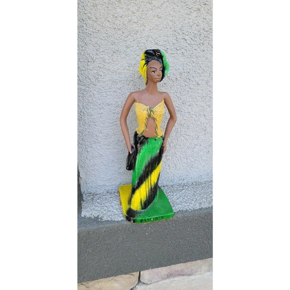 Vtg 10" Jamaican Woman Statue Figurine - Picture 3 of 9